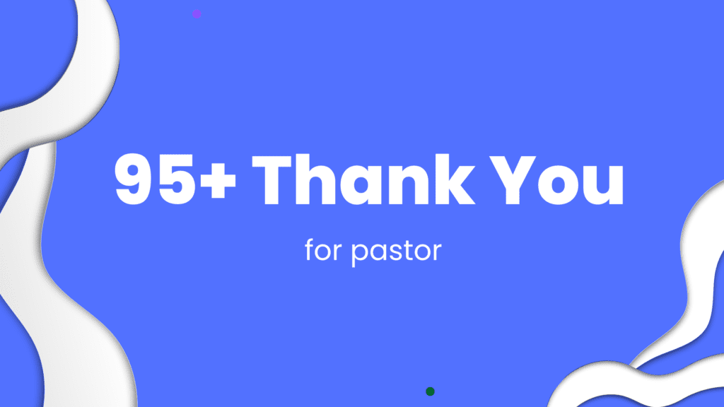 thank you for pastor