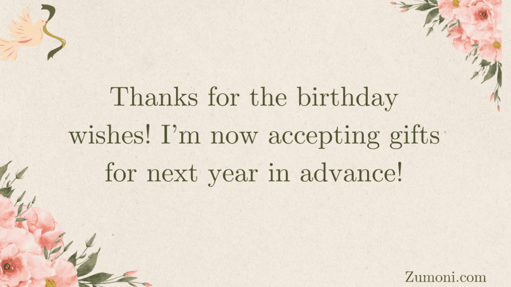 Funny Thank You for All the Birthday Greetings