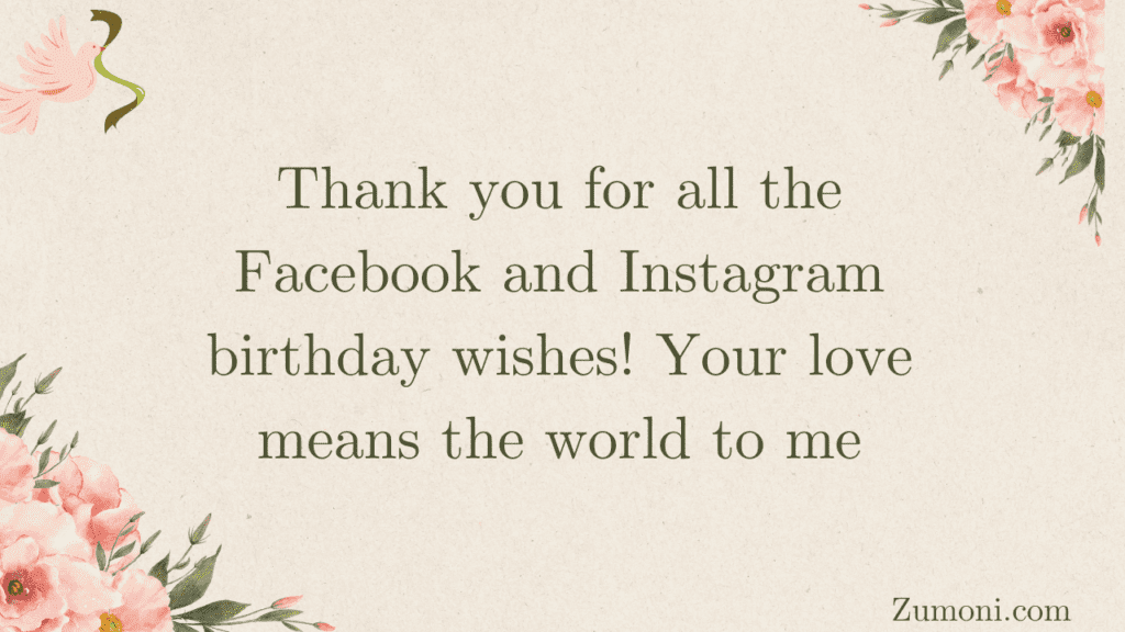 Thank You for the Birthday Greetings on Social Media