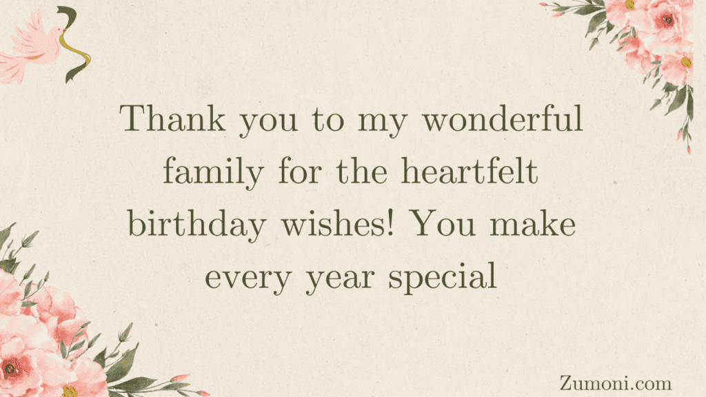 Thank You for Birthday Wishes from Family