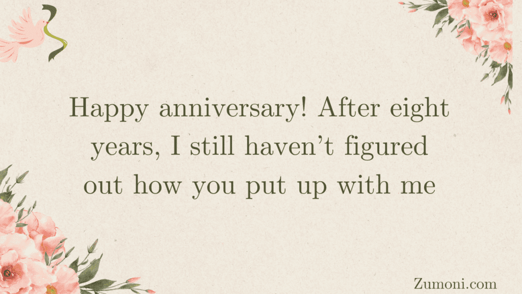 Funny 8th Anniversary Wishes for Husband