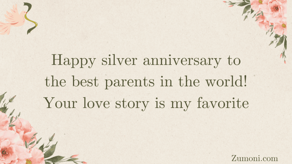 Heartfelt Silver Jubilee 25th Anniversary Wishes for Parents