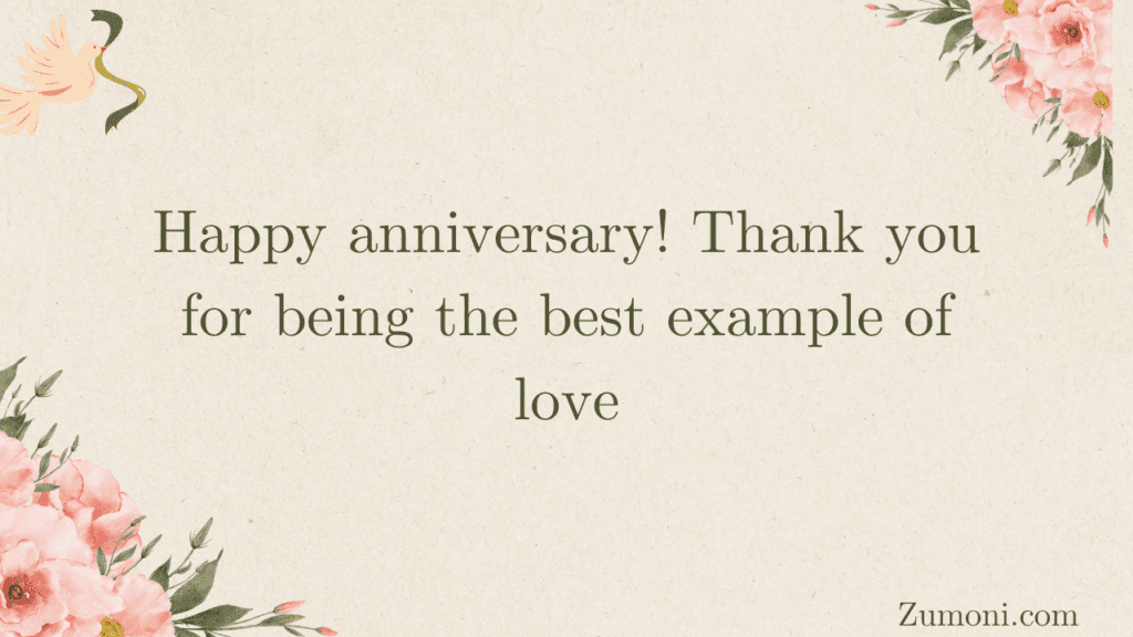 Short Anniversary Wishes for Parents from Daughter