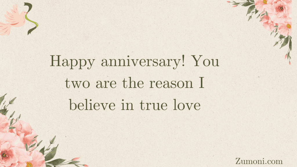Short Anniversary Wishes for Parents from Son