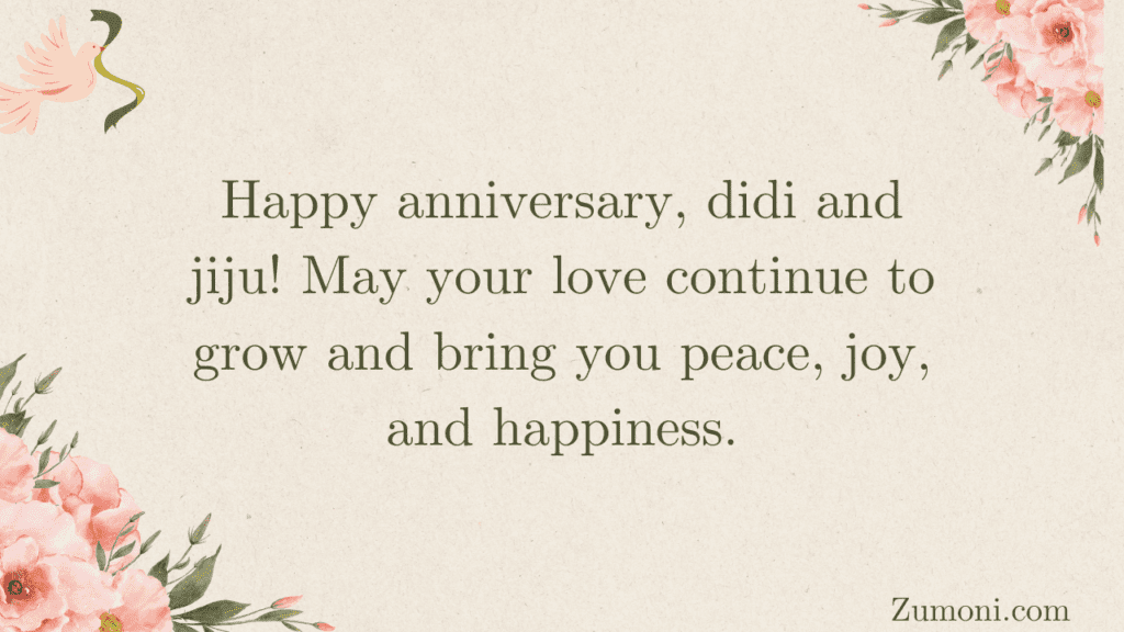 Blessings and Prayers for Didi and Jiju on Their Anniversary