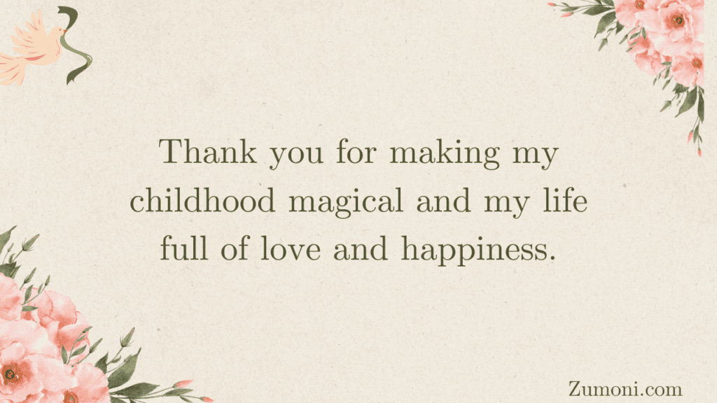 Short Thank You Messages for Parents from Daughter