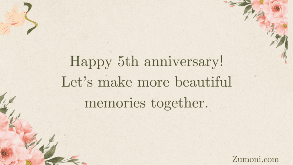Romantic 5th Anniversary Wishes