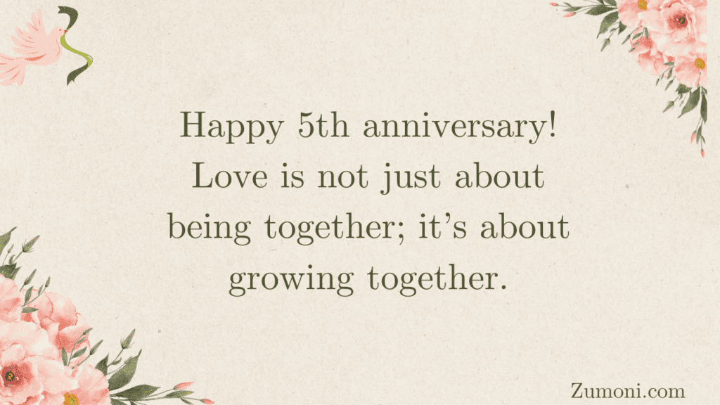 Inspirational 5th Anniversary Wishes