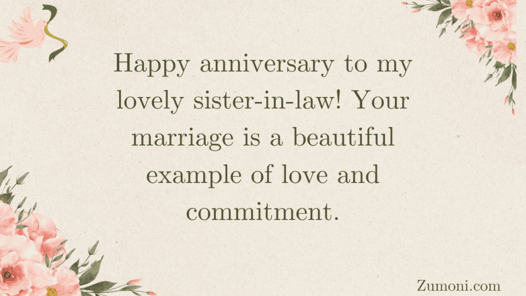 Heartfelt Anniversary Wishes for Sister in Law