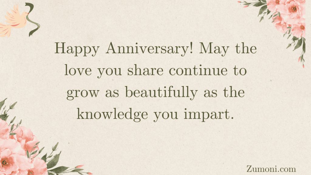 Heartfelt Wedding Anniversary Wishes for Teacher