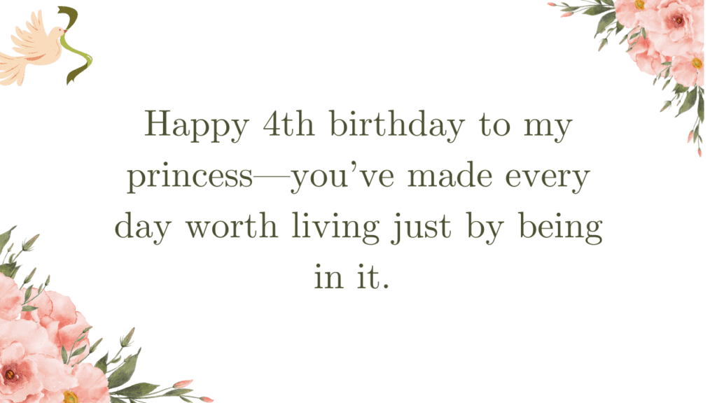4th Birthday Message for Daughter from Dad