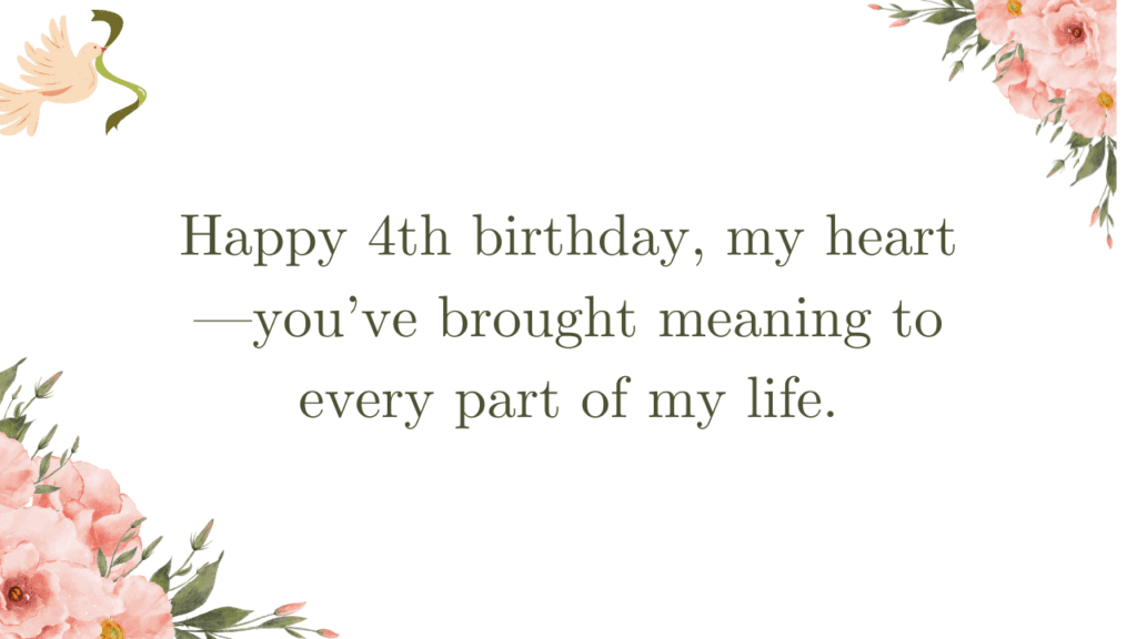 Emotional 4th Birthday Message for Daughter
